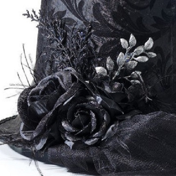 Halloween Black Damask Tapered Top Riding Hat NEW - Picture 2 of 3